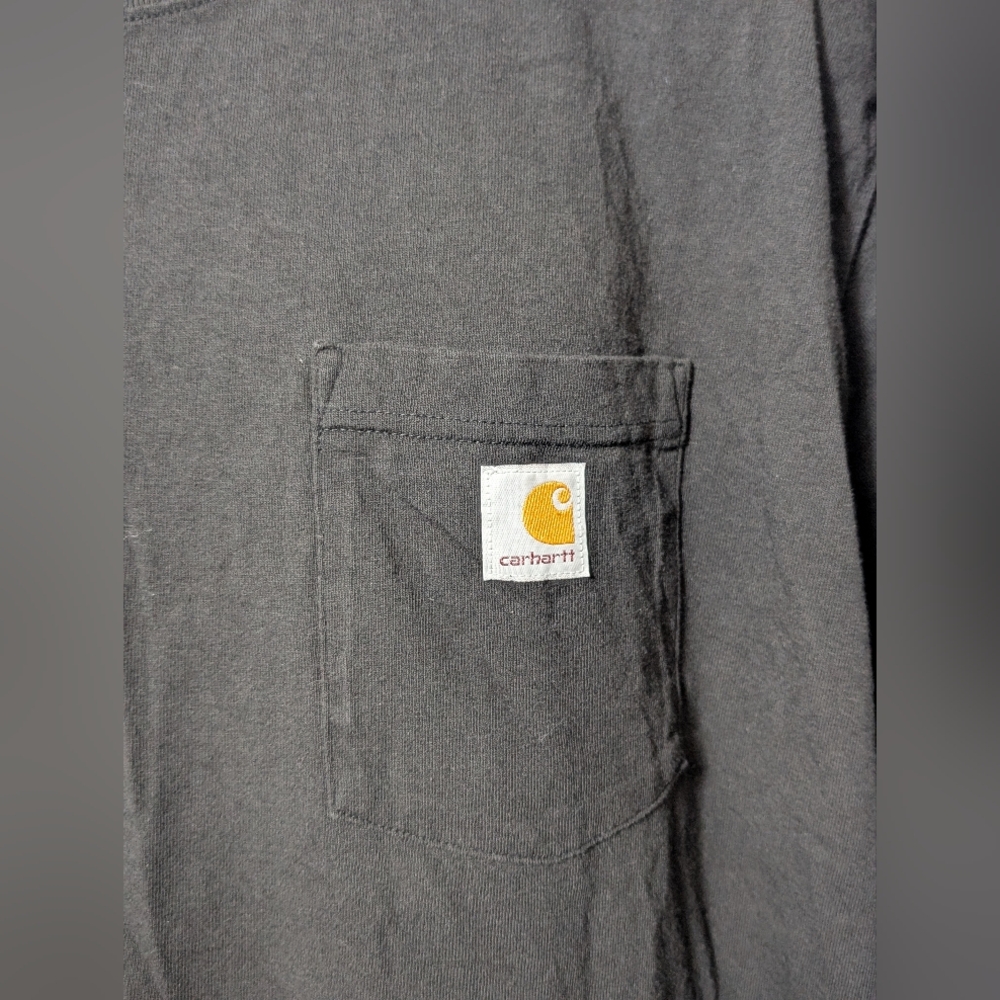 Men's Carhartt Loose Fit Classic Black Pocket T-shirt Size 2XL Tall - Picture 5 of 6